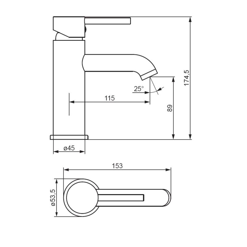 Смеситель для раковины Damixa Scandinavian Pure 360210000 Хром