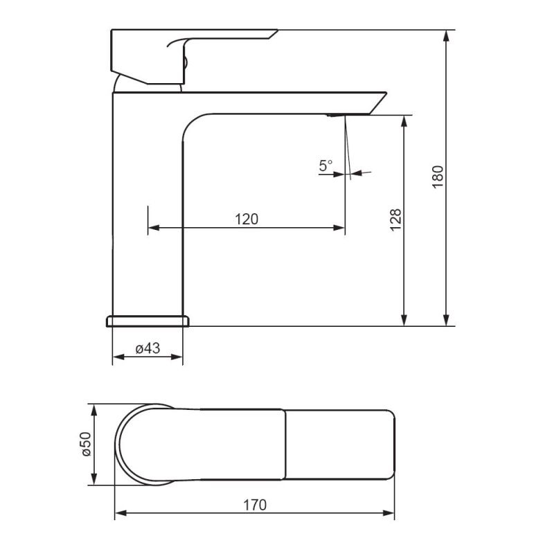 Смеситель для раковины Damixa Apollo 470210300 Черный матовый