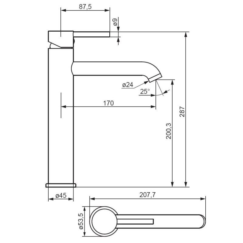 Смеситель для раковины Damixa Scandinavian Pure 360250000 Хром