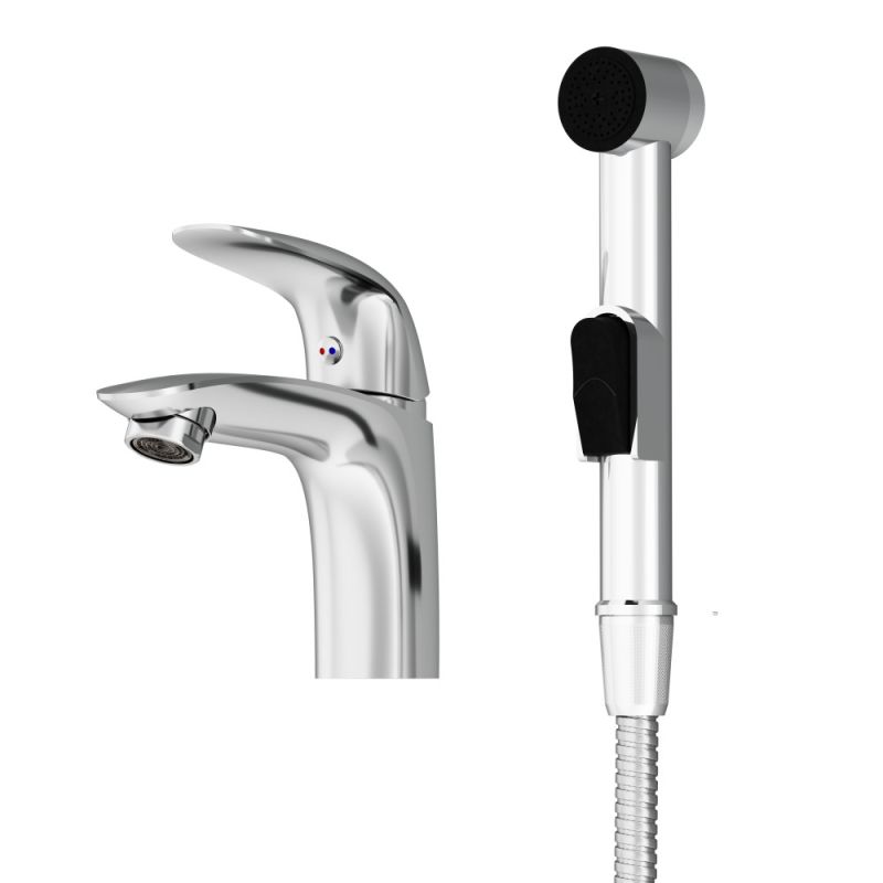 Смеситель для раковины Damixa Eclipse 310300001 с гигиеническим душем Хром