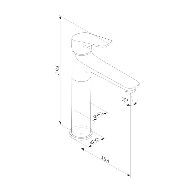 Смеситель для раковины Damixa Jupiter 770250301 Черный матовый