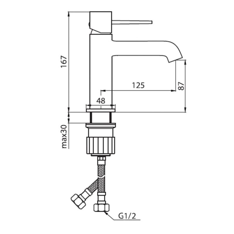 Смеситель для раковины Damixa Scandinavian Pure 360210000 Хром