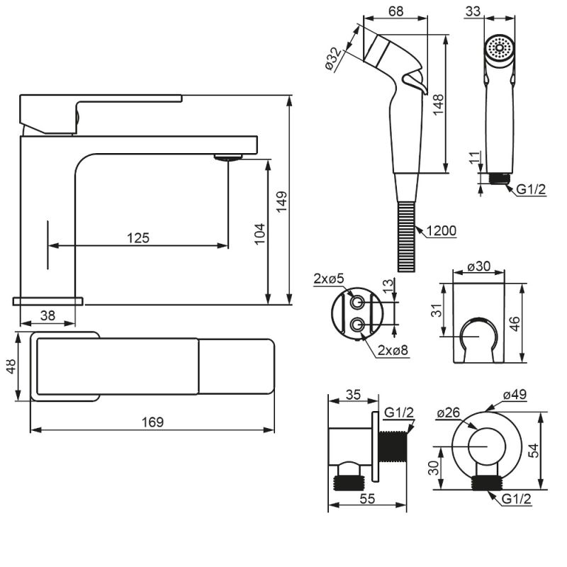 Смеситель для раковины Damixa Gala 530300300 Черный матовый