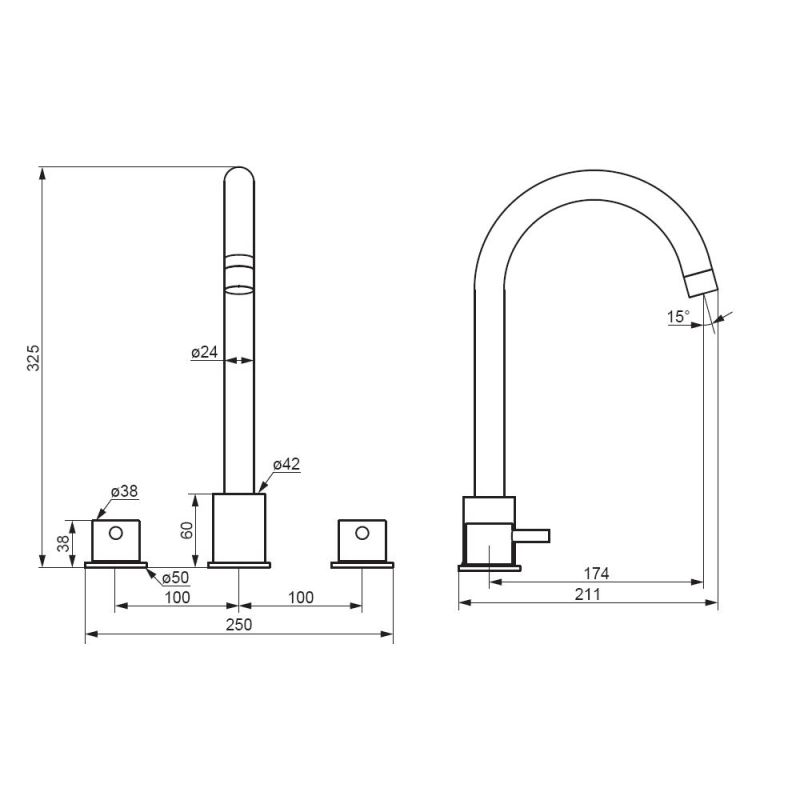 Смеситель для раковины Damixa Scandinavian Pure 360200000 Хром