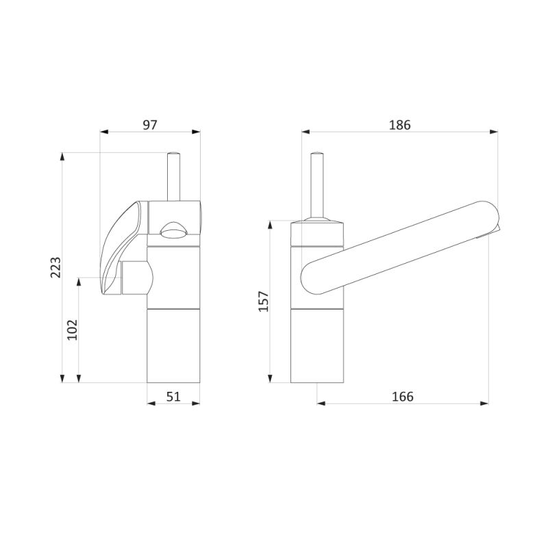 Смеситель для раковины Damixa Arc 290217464 Хром Черный
