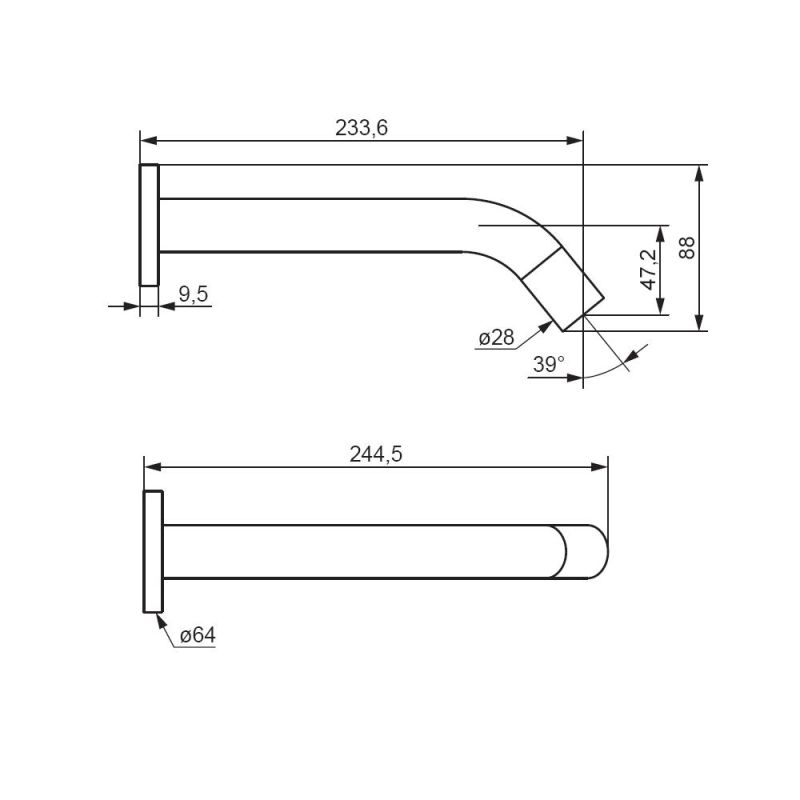Смеситель для раковины Damixa Scandinavian Pure 360270000 Хром