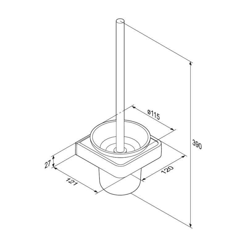 Ершик для унитаза Damixa Jupiter DA7733300 Черный Хром