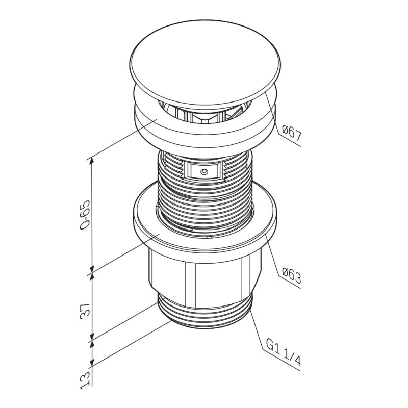 Донный клапан AM.PM F070M100 Click-Clack Хром матовый