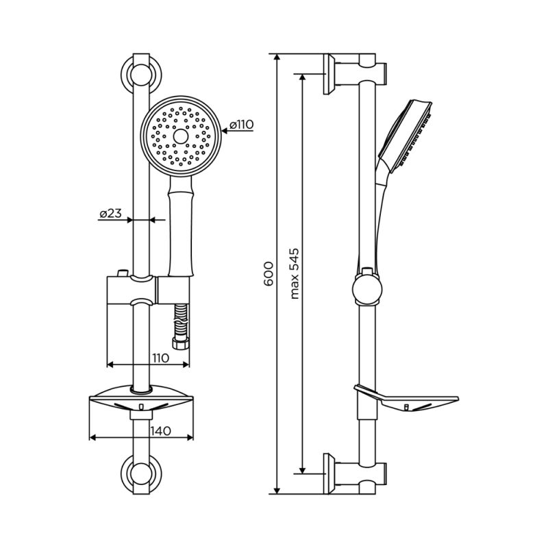 Душевой гарнитур Dorff Classic D0180000 Хром