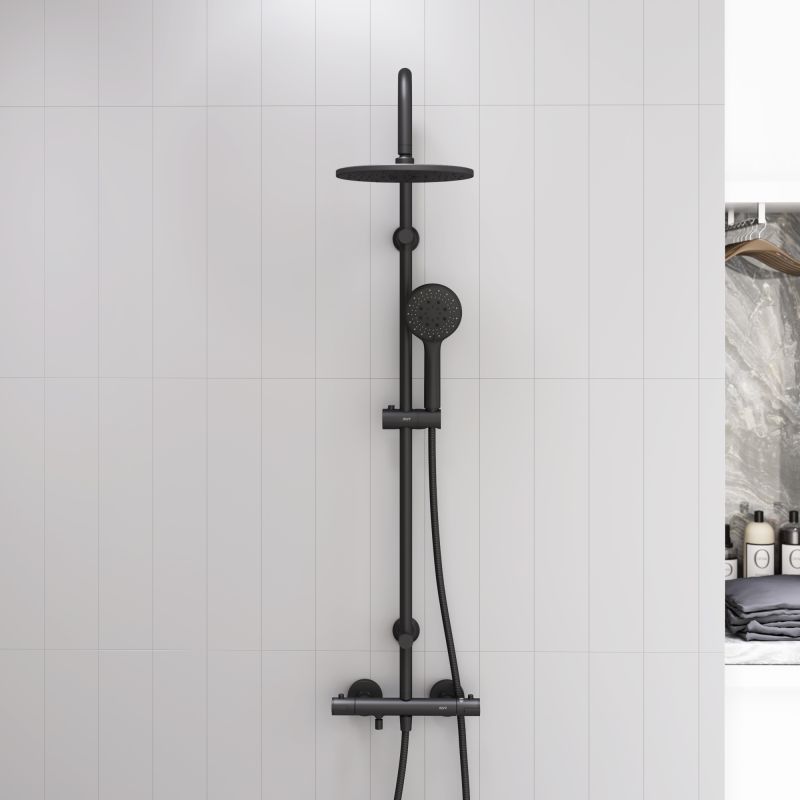 Душевая система Dorff Futura D0710522 с термостатом Черный