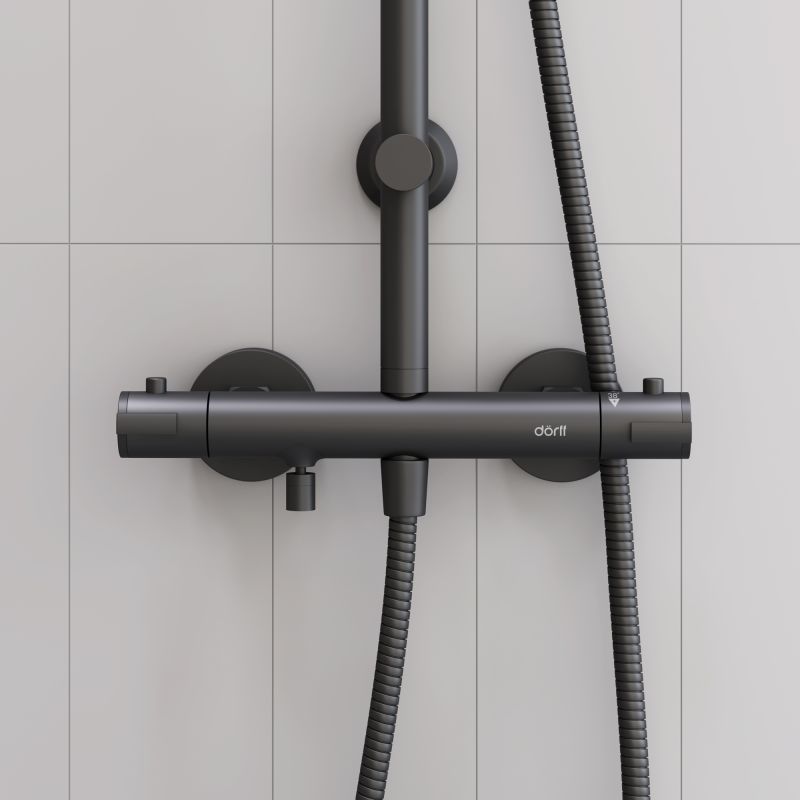 Душевая система Dorff Futura D0710522 с термостатом Черный