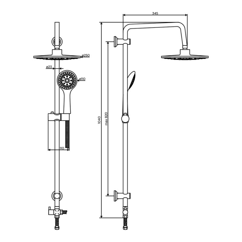 Душевая система Dorff Norma D0710000 Хром