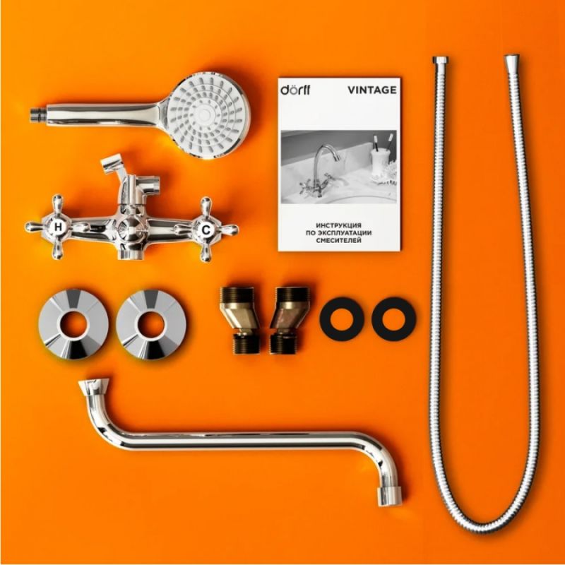 Смеситель для ванны и душа Dorff Vintage D6095000 универсальный Хром