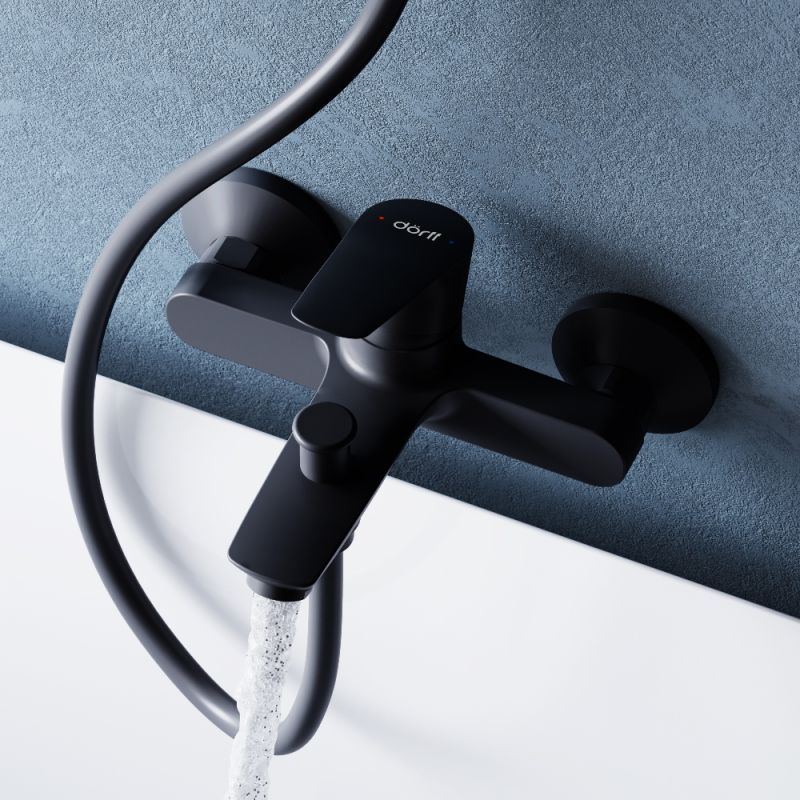 Смеситель для ванны и душа Dorff Prime New D4011022 Черный матовый