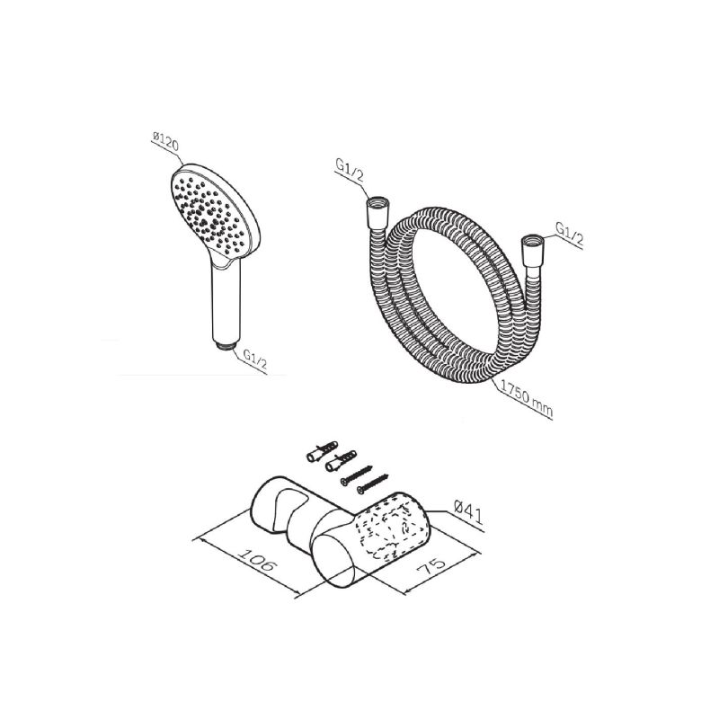 Душевой гарнитур AM.PM Like F0118000 Хром