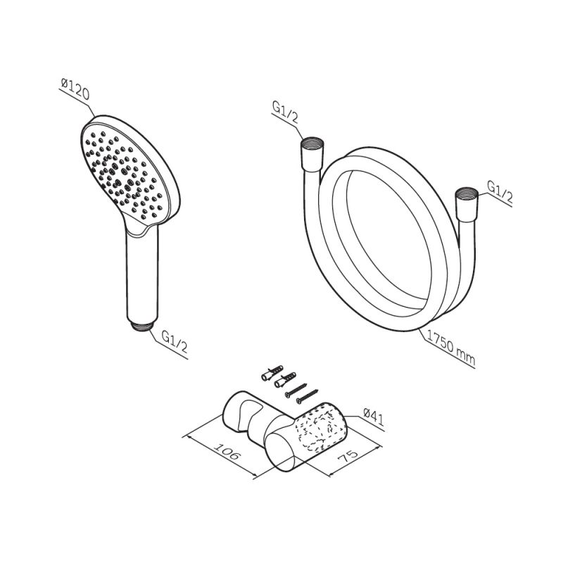 Душевой гарнитур AM.PM Like F0118022 Черный матовый