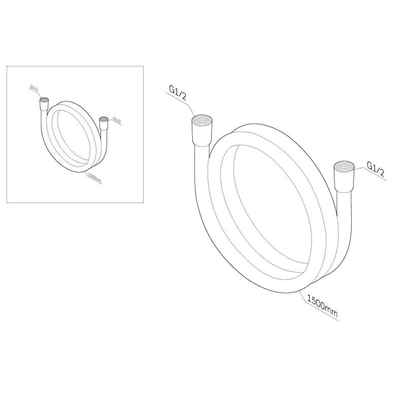 Душевой шланг AM.PM 150 F0415100 Хром