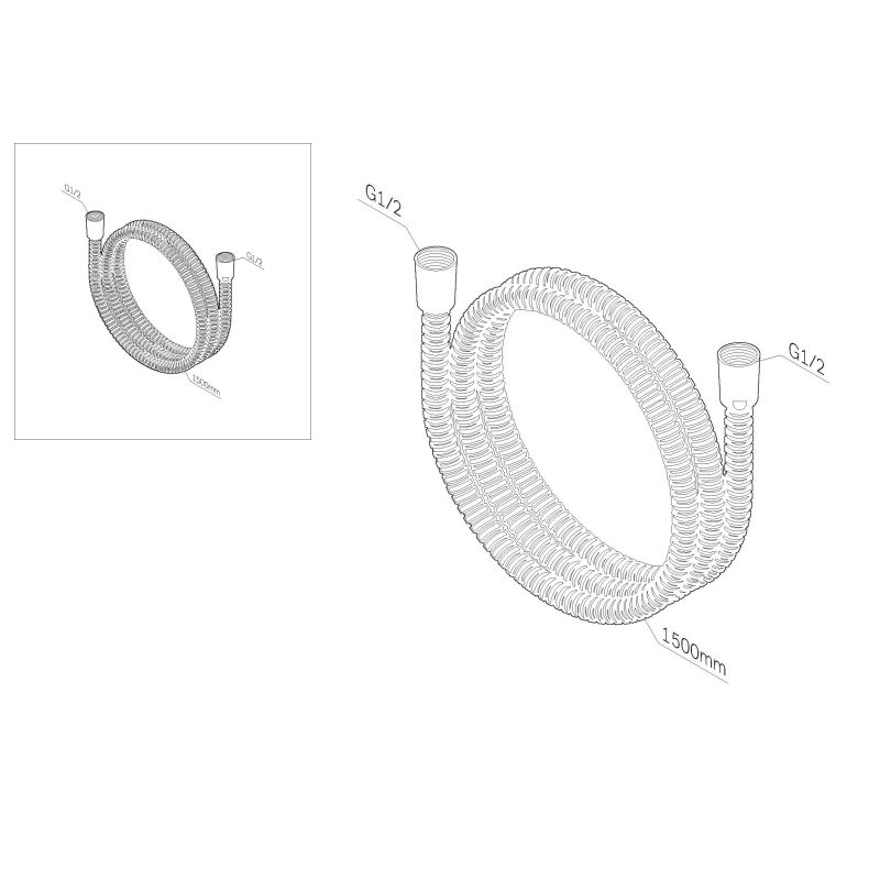 Душевой шланг AM.PM 150 F0415300 Хром