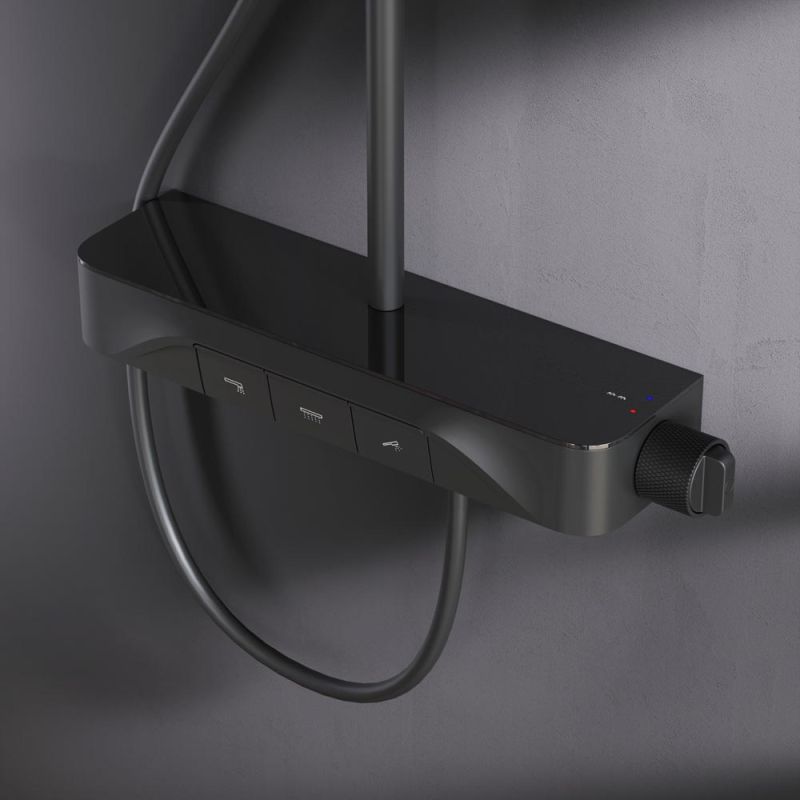 Душевая система AM.PM Func F078F322 с термостатом Черная матовая