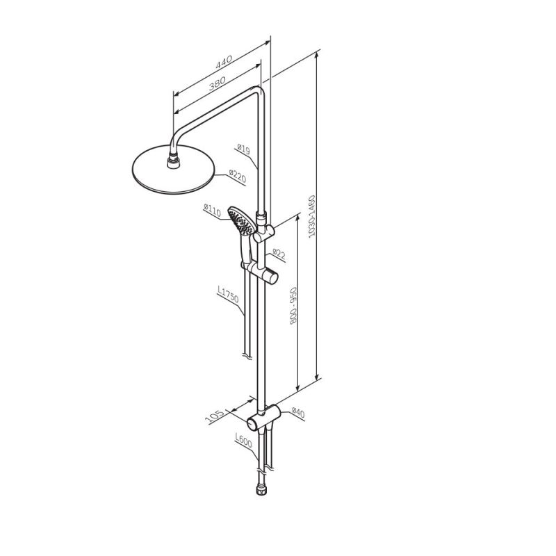 Душевая система AM.PM Gem F0790022 Черная