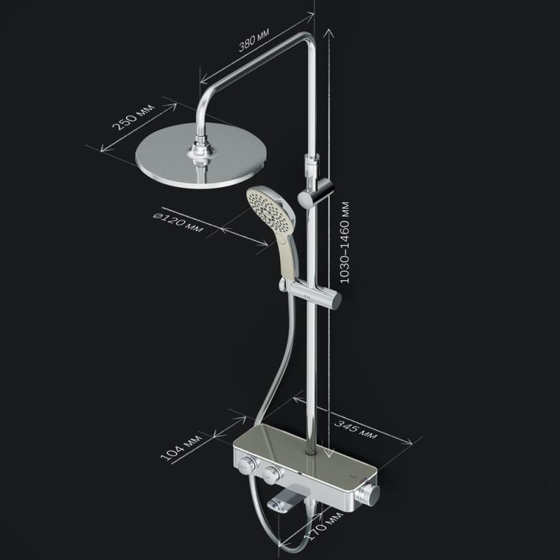 Душевая система AM.PM Inspire 2.0 F0750A500 с термостатом Хром