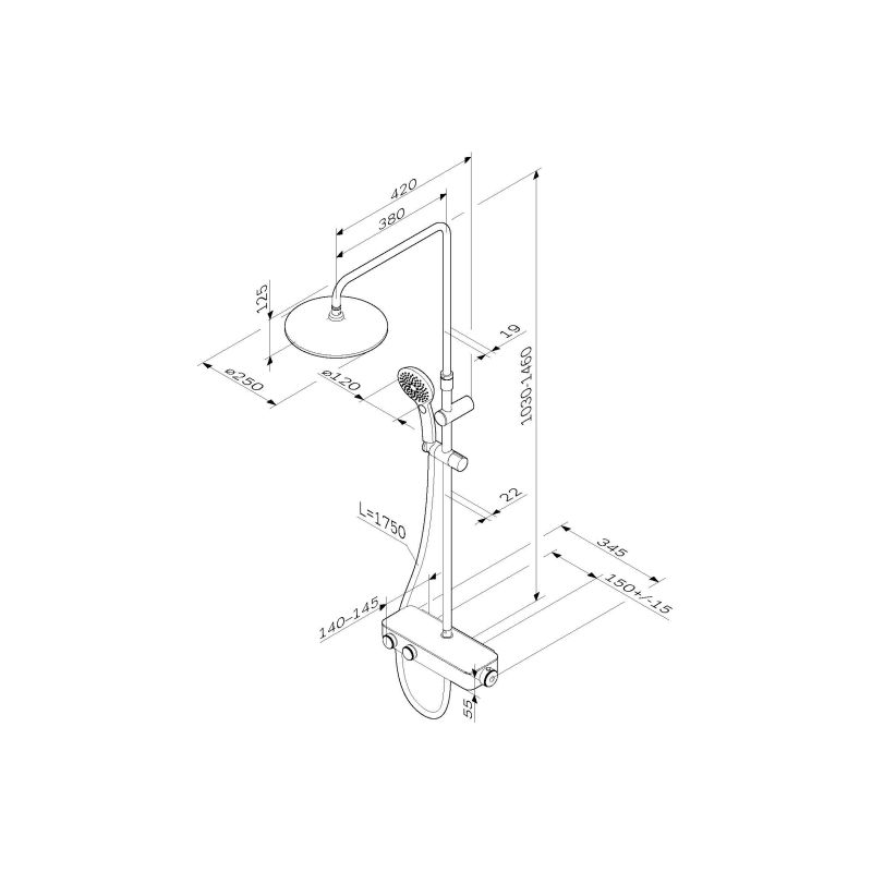 Душевая система AM.PM Inspire V2.0 F0750A400 с термостатом Хром