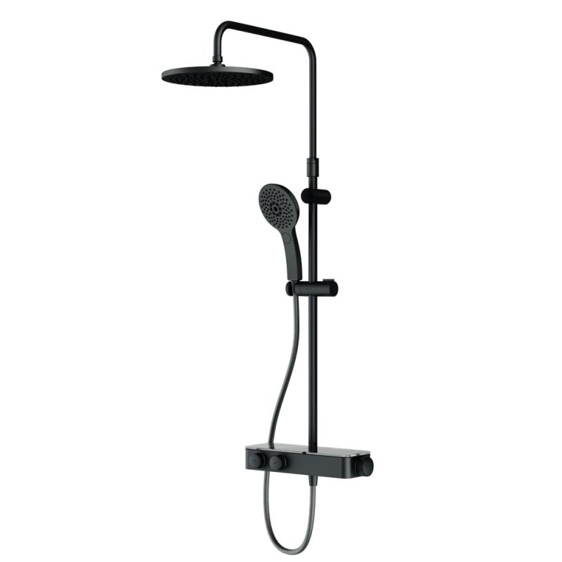 Душевая система AM.PM Inspire V2.0 F0750A422 с термостатом Черная матовая