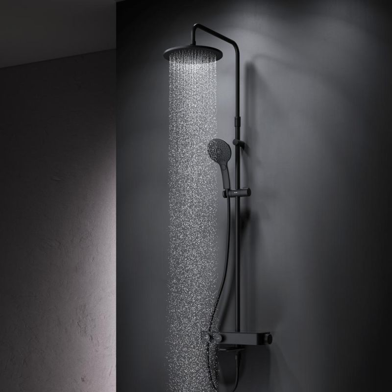 Душевая система AM.PM Inspire V2.0 F0750A522 с термостатом Черная матовая