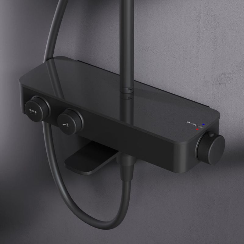Душевая система AM.PM Inspire V2.0 F0750A522 с термостатом Черная матовая