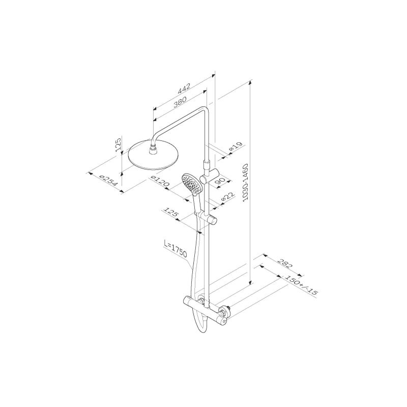 Душевая система AM.PM Like F0780464 Хром