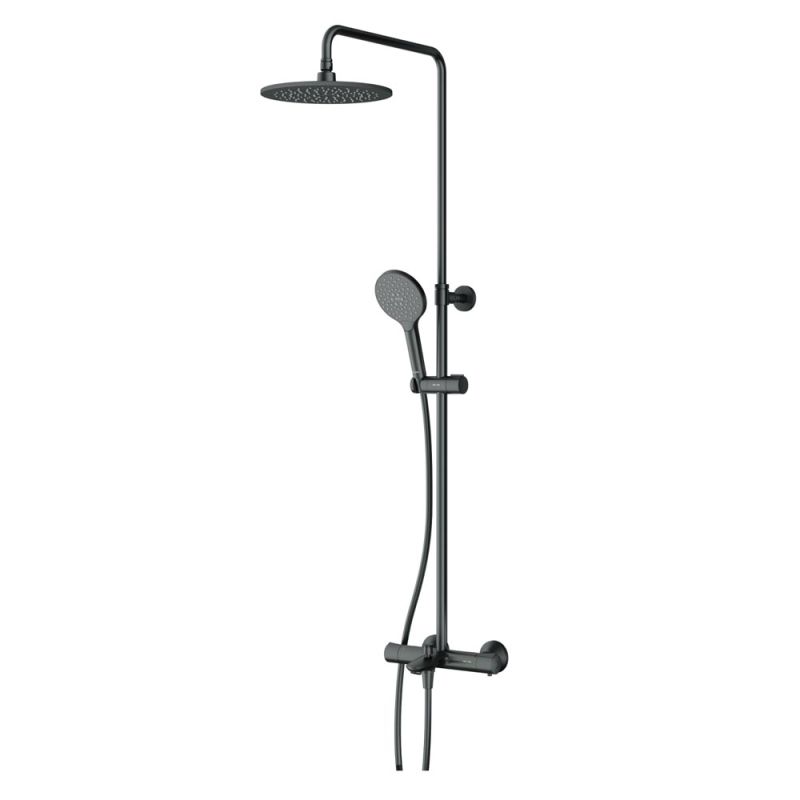 Душевая система AM.PM Like F0780522 с термостатом Черная матовая