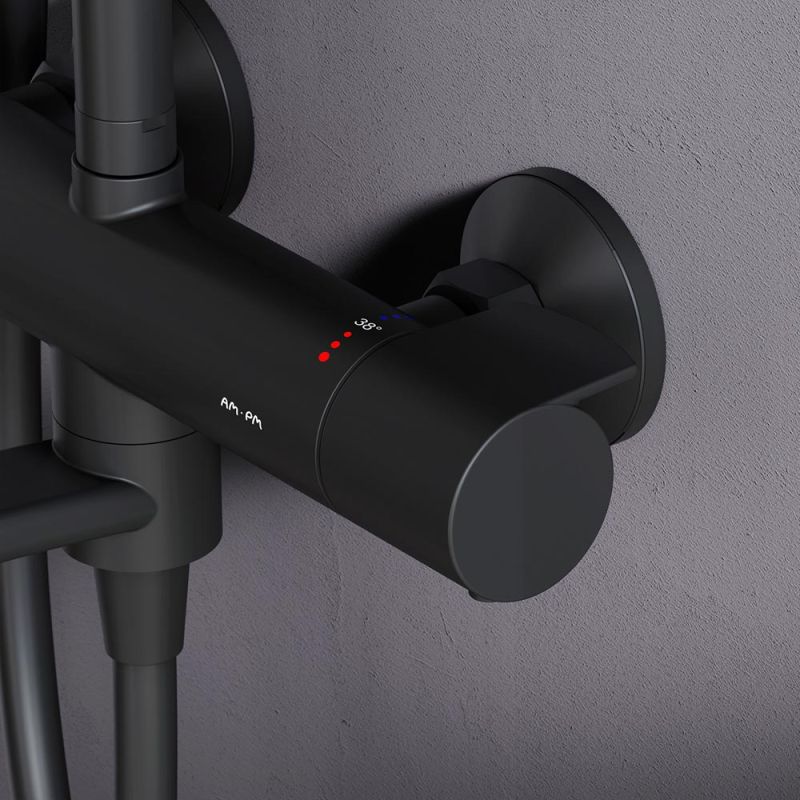 Душевая система AM.PM X-Joy F0785A522 с термостатом Черная матовая