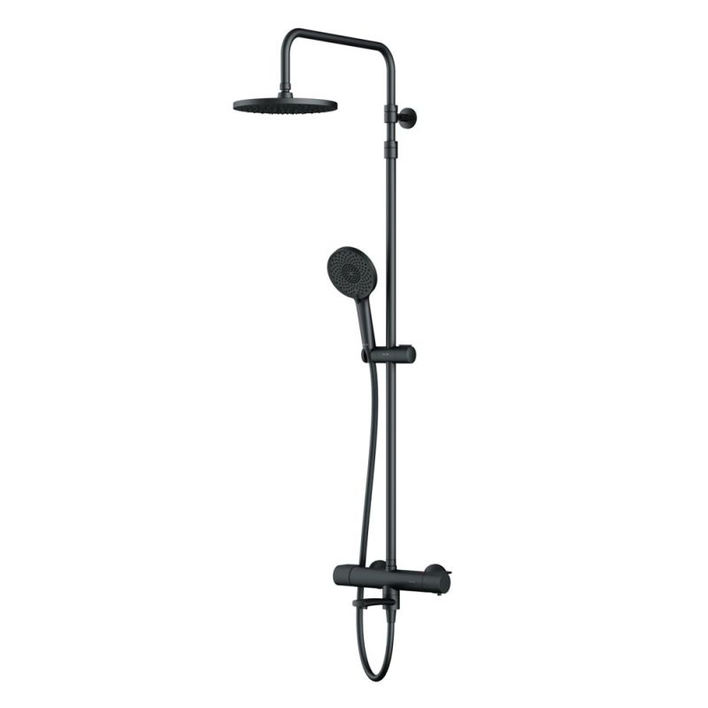 Душевая система AM.PM X-Joy F0785A522 с термостатом Черная матовая