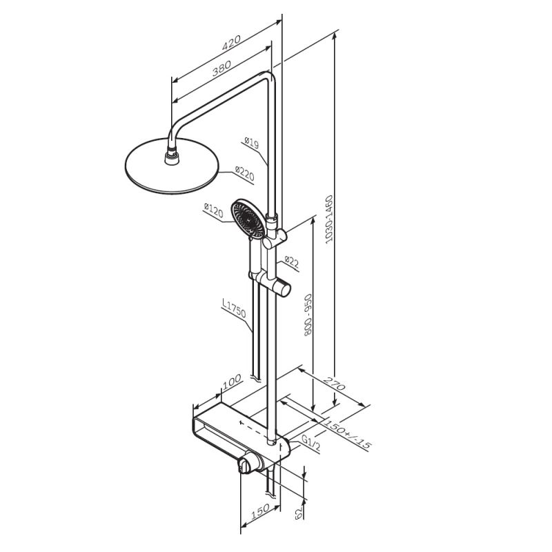 Душевая система AM.PM X-Joy F0785A600 Хром