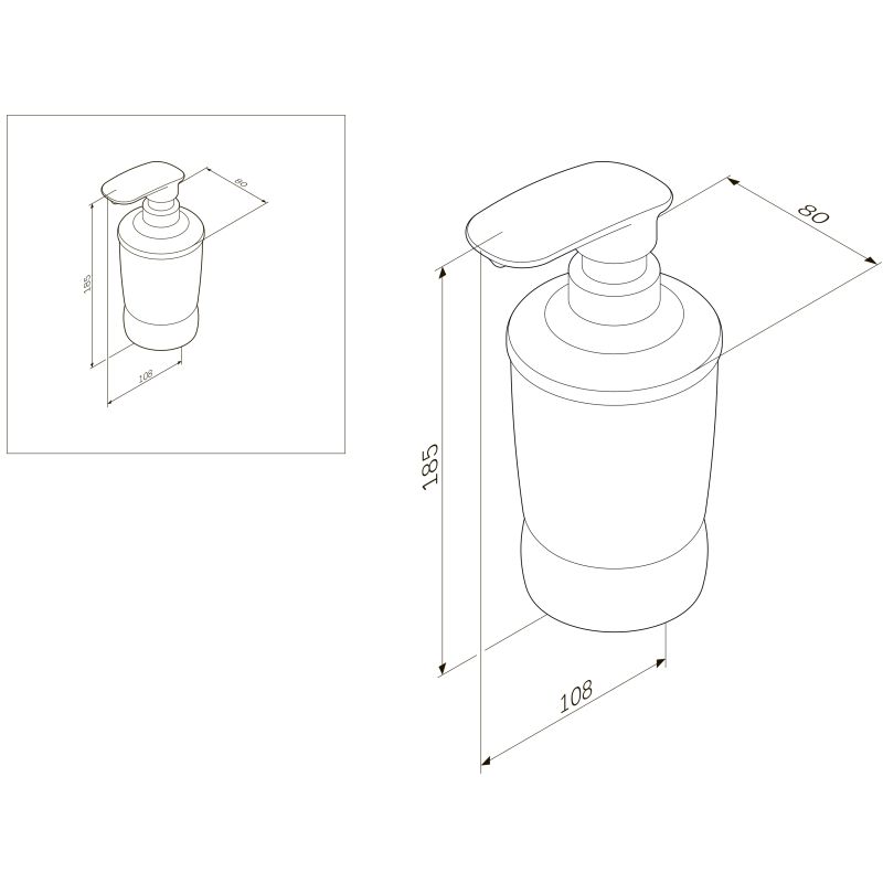 Дозатор жидкого мыла AM.PM Sensation A3031900 хром/матовое стекло