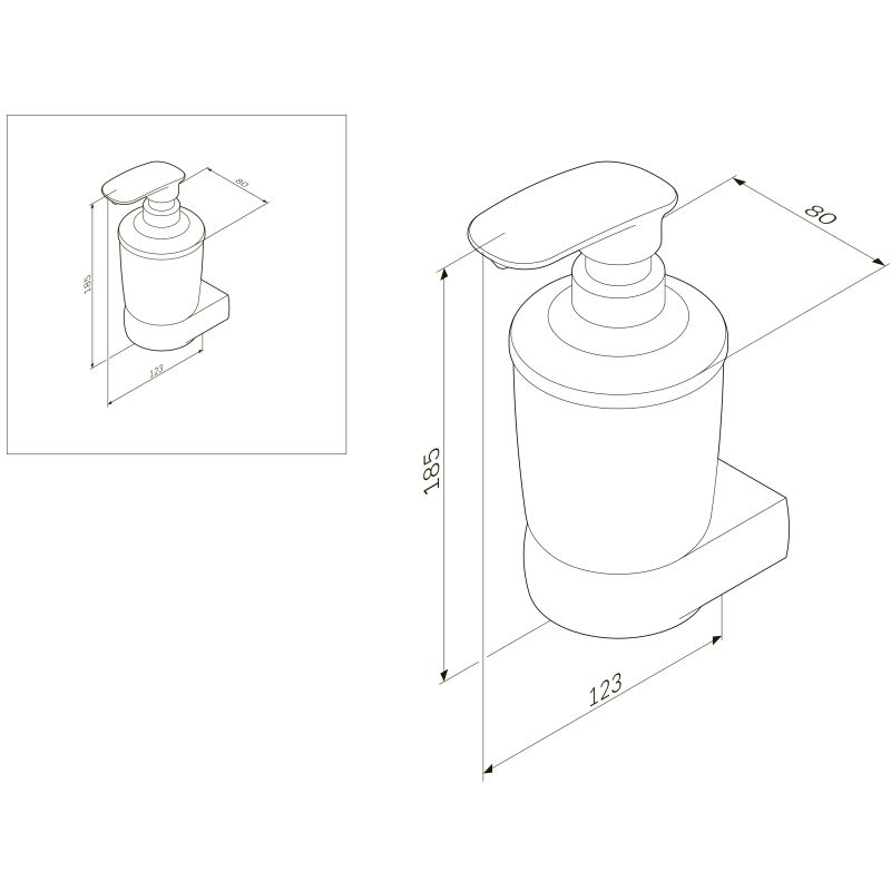 Дозатор жидкого мыла AM.PM Sensation A3036900 хром/матовое стекло