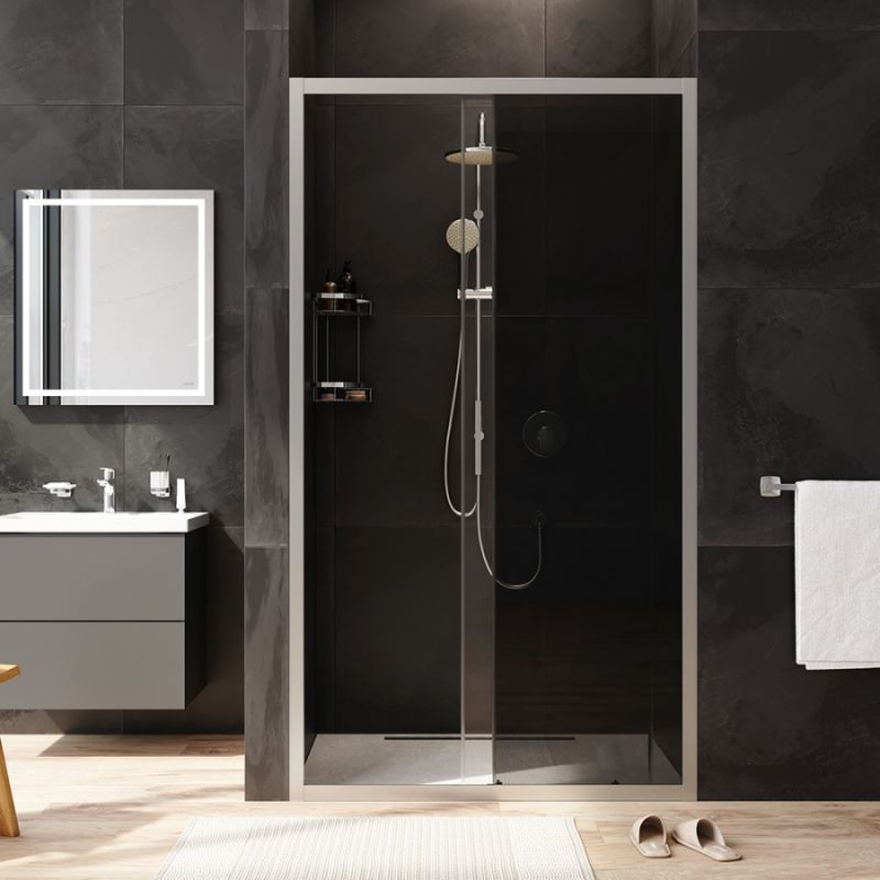 Душевая дверь AM.PM Gem Solo 110 W90G-110-1-195MG профиль Хром матовый стекло тонированное-прозрачное