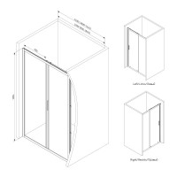 Душевая дверь AM.PM Gem Solo 110 W90G-110-1-195MG профиль Хром матовый стекло тонированное-прозрачное