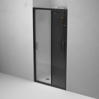 Душевая дверь AM.PM Gem Solo 100 W90G-100-1-195BG профиль Черный матовый стекло тонированное-прозрачное