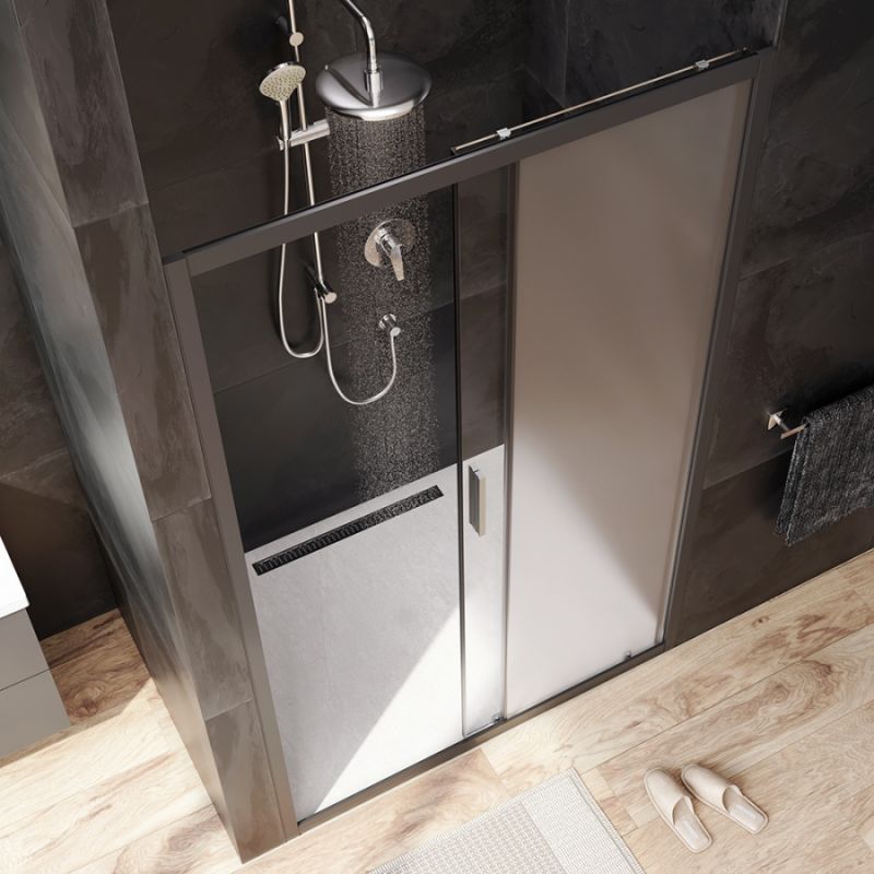 Душевая дверь AM.PM Gem 120 W90G-120-1-195BM профиль Черный матовый стекло матовое-прозрачное