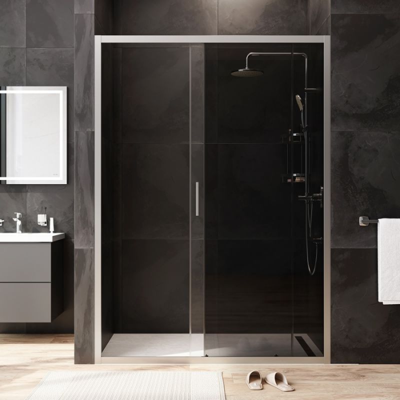 Душевая дверь AM.PM Gem 140 W90G-140-1-195MG профиль Хром матовый стекло тонированное-прозрачное