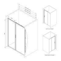 Душевая дверь AM.PM Gem 140 W90G-140-1-195BM профиль Черный матовый стекло матовое-прозрачное