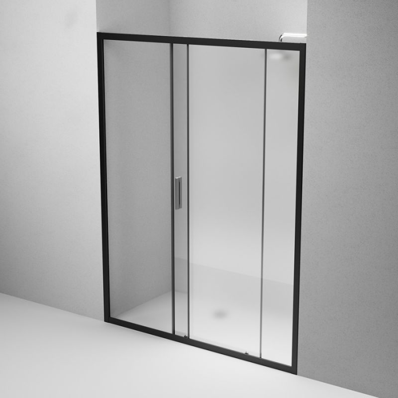 Душевая дверь AM.PM Gem 150 W90G-150-1-195BM профиль Черный матовый стекло матовое-прозрачное