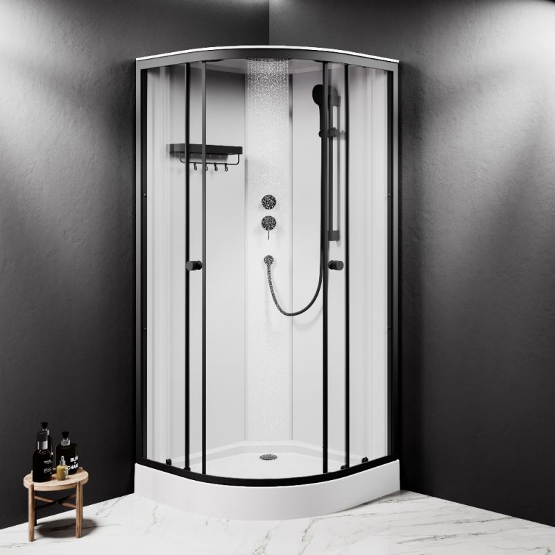 Душевая кабина AM.PM X-Joy W94C-401-090BT 90х90 см, низкий поддон, матовый черный