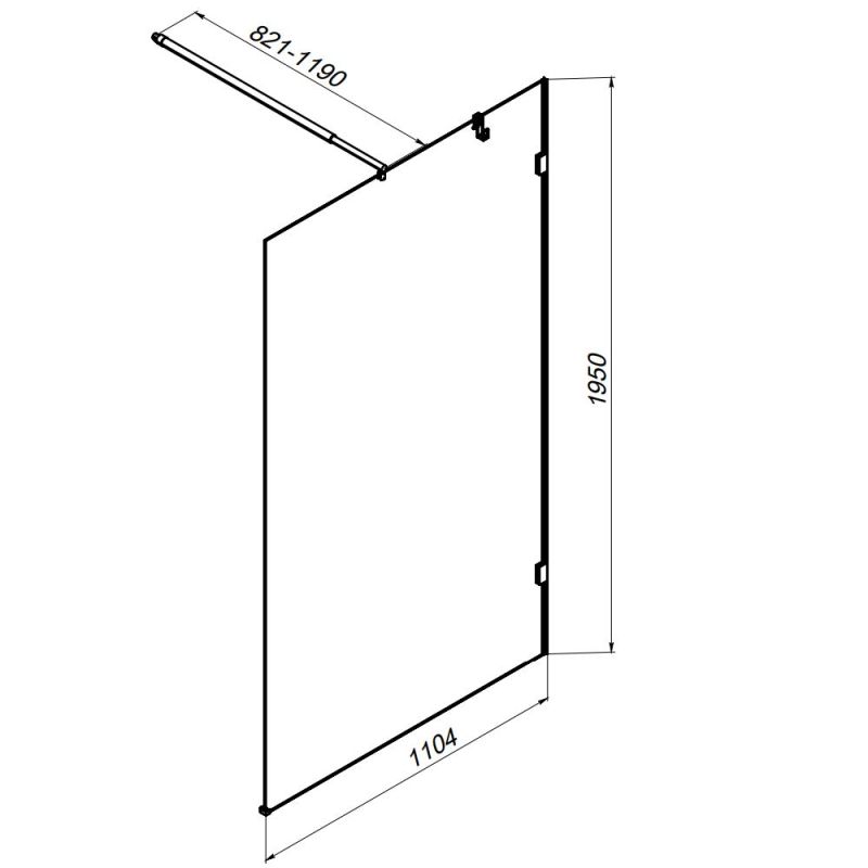 Душевая перегородка AM.PM X-Joy 110 W94WI-110-F1-MTE профиль Хром матовый стекло прозрачное