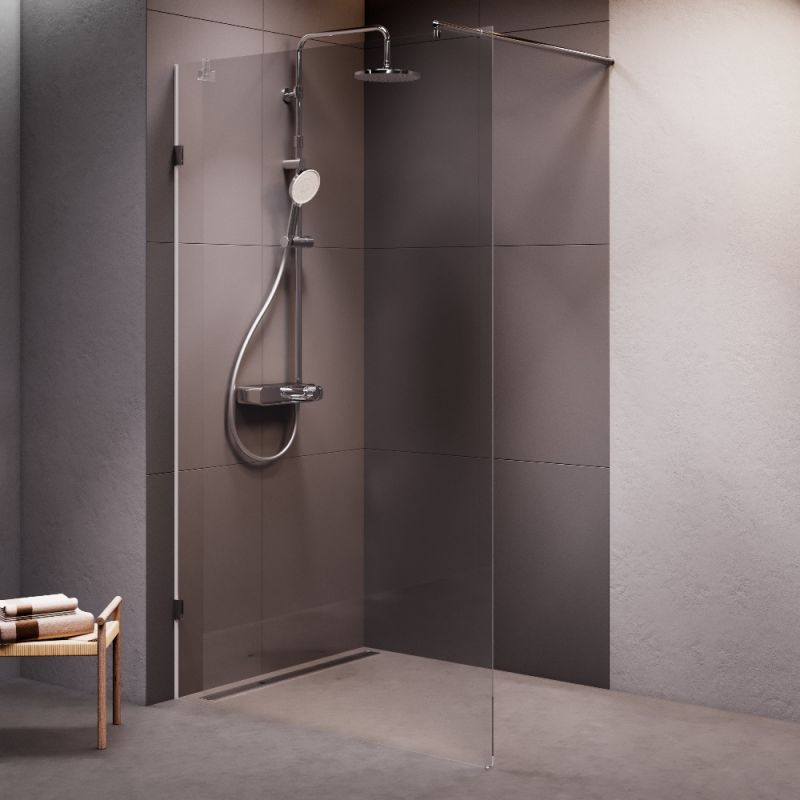 Душевая перегородка AM.PM X-Joy 120 W94WI-120-F1-MTE профиль Хром матовый стекло прозрачное