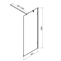 Душевая перегородка AM.PM X-Joy 80 W94WI-80-F1-BTE профиль Черный стекло прозрачное