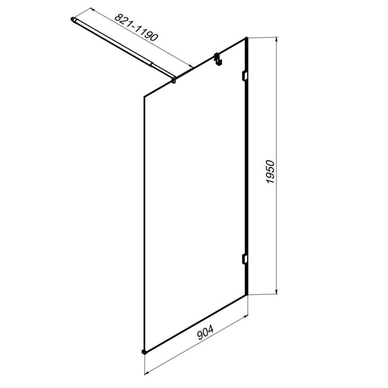 Душевая перегородка AM.PM X-Joy 90 W94WI-90-F1-BTE профиль Черный стекло прозрачное