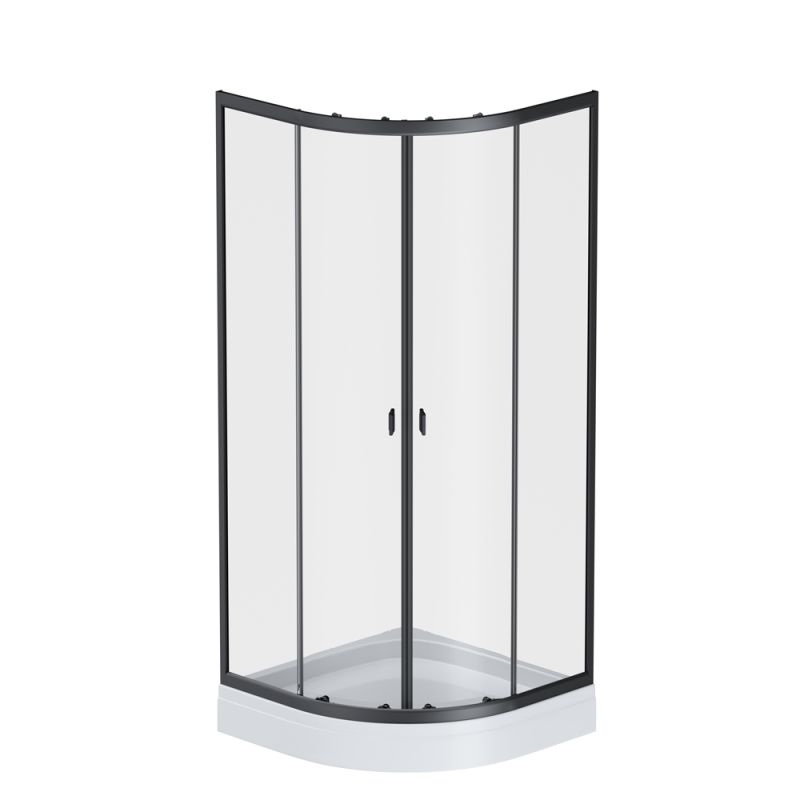 Душевой уголок AM.PM X-Joy Twin Slide 80х80 W88G-205-080BT64 профиль Черный матовый стекло прозрачное