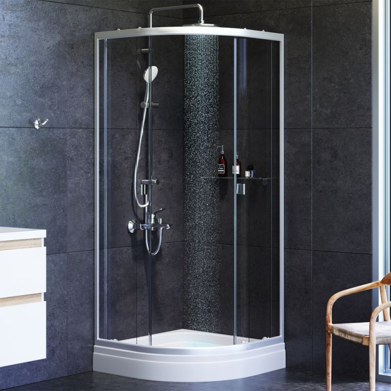 Душевой уголок AM.PM X-Joy Twin Slide 80х80 W88G-205-080MT64 профиль Хром матовый стекло прозрачное